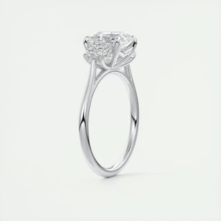 2.03 CT Asscher Cut Three Stone Moissanite Engagement Ring