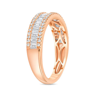 0.80 TCW Baguette & Round CVD Diamond Micro Setting Wedding Band