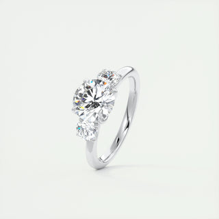 2.0 CT Round Shaped Moissanite Three Stones Engagement Ring