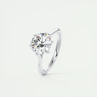 1.35 CT Round Shaped Moissanite Solitaire Engagement Ring