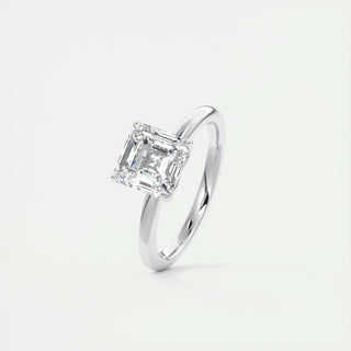 Bague de fiançailles solitaire moissanite taille Asscher 2.03 CT