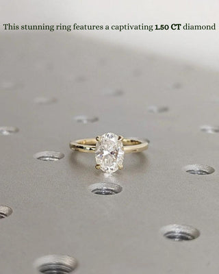 1.50 CT Oval CVD Diamond Solitaire Engagement Ring