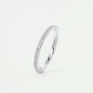 0.18 CT Round Shaped Moissanite Half Eternity Wedding Band