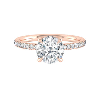 1.85 CT Round Shaped Moissanite Hidden Halo Engagement Ring