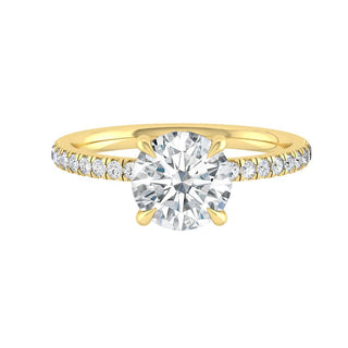 1.85 CT Round Shaped Moissanite Hidden Halo Engagement Ring