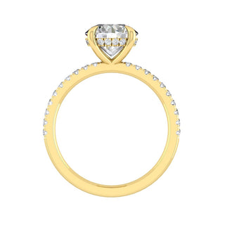 Bague de fiançailles avec halo caché en diamant et moissanite ronde de 1,85 ct