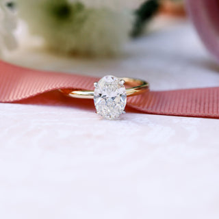 2.0ct Oval Cut Solitaire Diamond 14K Gold Engagement Ring - ELITE CARAT