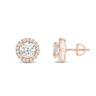 Boucles d'oreilles à tige en diamant Moissanite taille ronde 2,50 ct pour femmes