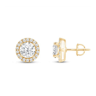 Boucles d'oreilles à tige en diamant Moissanite taille ronde 2,50 ct pour femmes