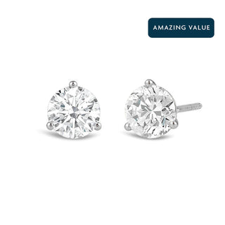 Boucles d'oreilles à tige en diamant et moissanite à taille ronde de 2,0 ct pour femmes