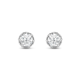 Round Cut Moissanite Vintage Diamond Stud Earrings for Her