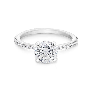 Bague de fiançailles pavée de diamants ronds CVD de 1,50 à 3,50 ct