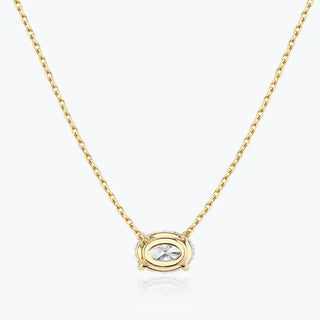 Collier avec diamant solitaire en moissanite taille ovale de 0,25 à 1,0 ct