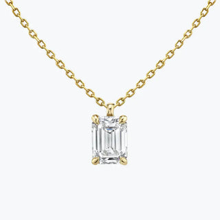 Collier solitaire diamant émeraude moissanite 0,25-1,0 ct