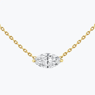 Collier avec diamant solitaire en moissanite taille marquise