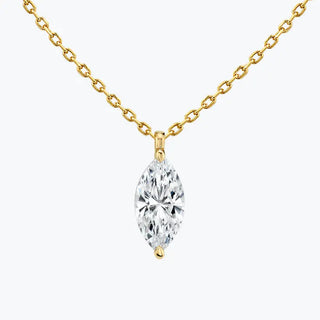 Collier solitaire en diamant avec moissanite marquise de 0,25 à 1,0 ct