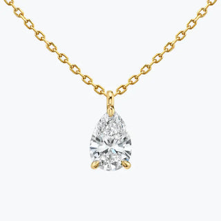 Collier à superposer avec diamant solitaire taille poire de 0,25 à 1,0 ct et moissanite