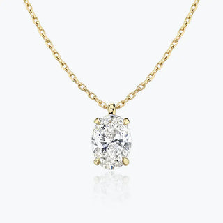 Collier solitaire en diamant moissanite ovale de 0,25 à 1,0 ct