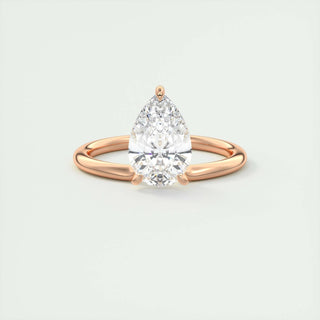 Bague de fiançailles solitaire en moissanite en forme de poire de 1,93 ct