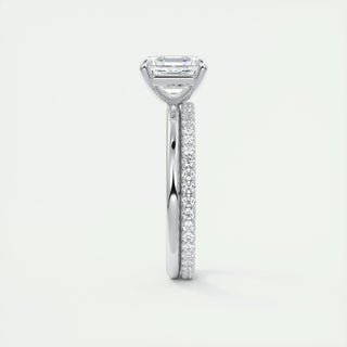 Anillo de compromiso con solitario de diamantes Asscher de 1,0-3,0 ct