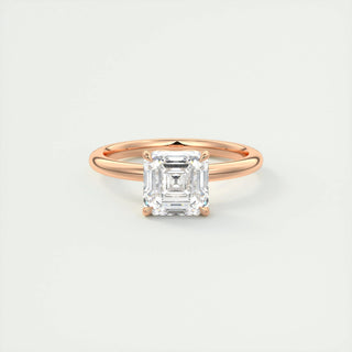 Bague de fiançailles solitaire moissanite taille Asscher 2.03 CT