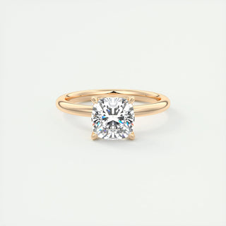 2ct Cushion Cut  Diamond Solitaire Engagement Ring With F- VS1 Clarity