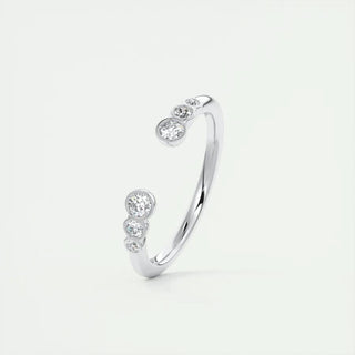 0.22 CT Round Shaped EF- VVS Diamond Open Style Wedding Band