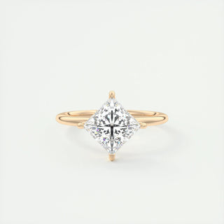 Bague de fiançailles solitaire en moissanite taille princesse de 2,08 ct