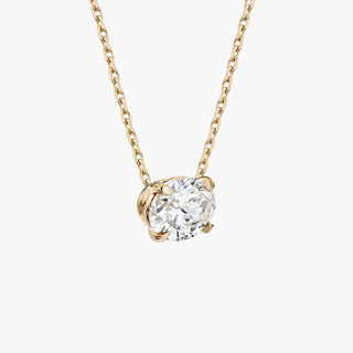 Collier avec diamant solitaire ovale F/VS de 0,25 CT à 1,0 CT cultivé en laboratoire