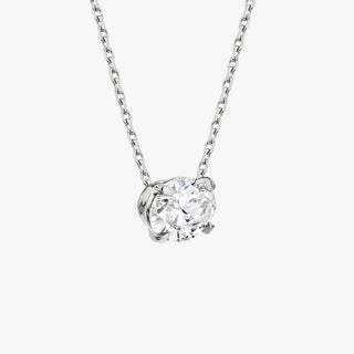 0.25 CT-1.0 CT Oval Solitaire F/VS Lab Grown Diamond Necklace