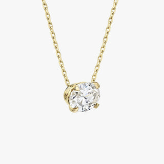 0.25 CT-1.0 CT Oval Solitaire F/VS Lab Grown Diamond Necklace