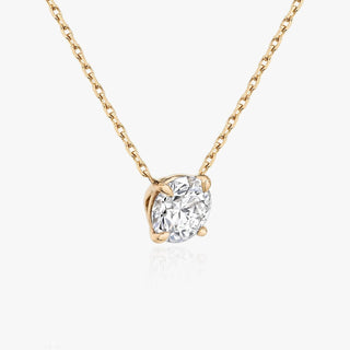 Collier avec diamant solitaire rond F/VS de 0,25 CT à 1,0 CT cultivé en laboratoire