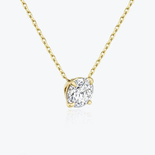 Collier avec diamant solitaire rond F/VS de 0,25 CT à 1,0 CT cultivé en laboratoire