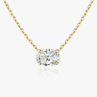 Collier avec diamant solitaire ovale F/VS de 0,25 CT à 1,0 CT cultivé en laboratoire