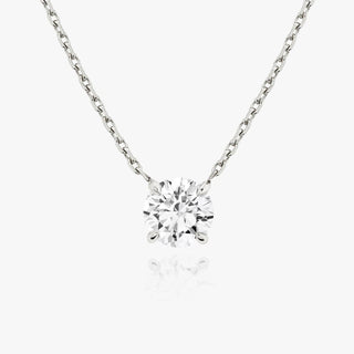 Collier avec diamant solitaire rond F/VS de 0,25 CT à 1,0 CT cultivé en laboratoire