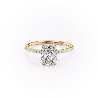 2.0 CT Elongated Cushion Shaped Moissanite Solitaire Engagement Ring