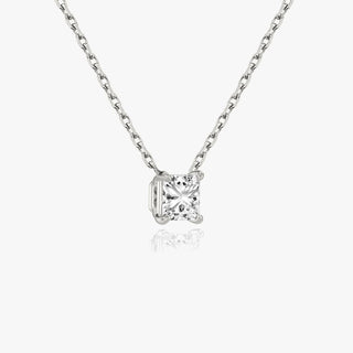 Collier avec diamant solitaire princesse F/VS de 0,25 CT à 1,0 CT cultivé en laboratoire