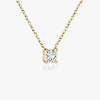 Collier avec diamant solitaire princesse F/VS de 0,25 CT à 1,0 CT cultivé en laboratoire