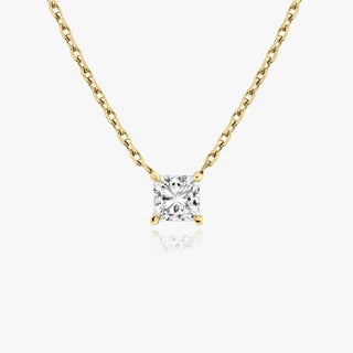 0.25 CT-1.0 CT Princess Solitaire F/VS Lab Grown Diamond Necklace