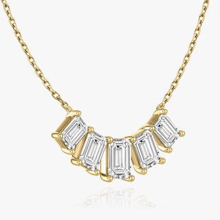 Collier avec diamants cultivés en laboratoire 3,50 ct émeraude F/VS