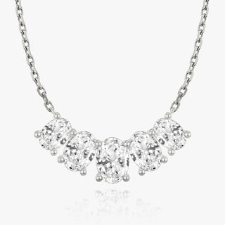 Collier avec diamants ovales F/VS de 3,50 TCW cultivés en laboratoire