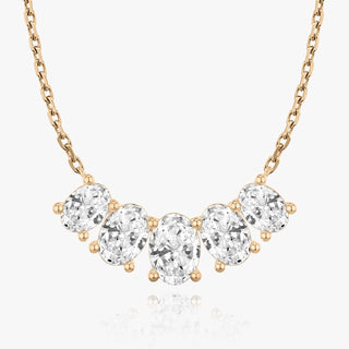 Collier avec diamants ovales F/VS de 3,50 TCW cultivés en laboratoire