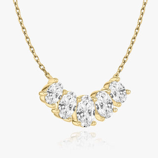 Collier avec diamants ovales F/VS de 3,50 TCW cultivés en laboratoire