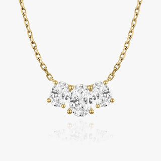 Collier avec diamants ovales F/VS de 2,0 TCW cultivés en laboratoire