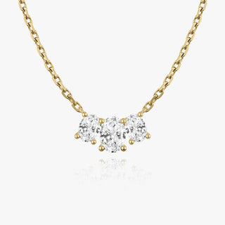 Collier avec diamants ovales F/VS de 1,0 TCW cultivés en laboratoire