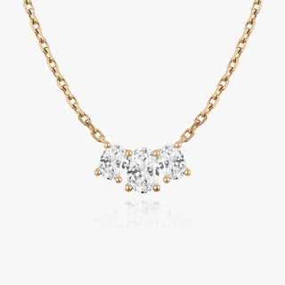 Collier avec diamants ovales F/VS de 1,0 TCW cultivés en laboratoire