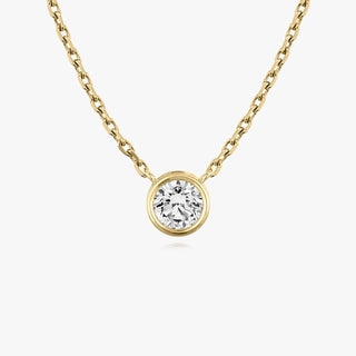 Collier avec diamant solitaire rond de 0,10 CT à 1,0 CT F/VS cultivé en laboratoire