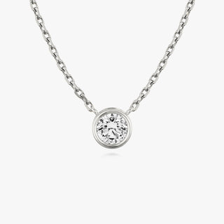 Collier avec diamant solitaire rond de 0,10 CT à 1,0 CT F/VS cultivé en laboratoire