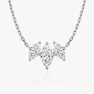 Collier avec diamants synthétiques de laboratoire Marquise F/VS 1,0 TCW