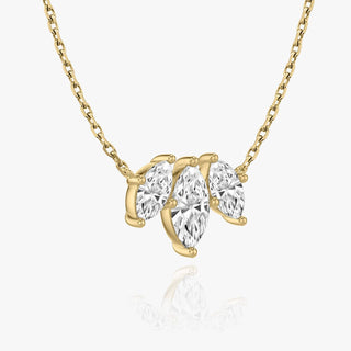 Collier avec diamants synthétiques de laboratoire Marquise F/VS 1,0 TCW